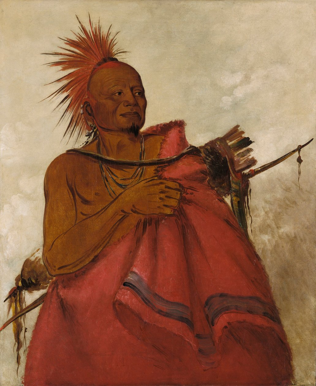 Tcha-tó-ga, Mad Buffalo, morder på to hvide mænd af George Catlin