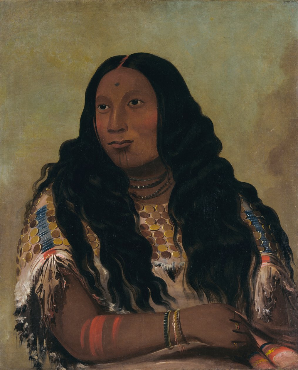 Tchón-su-móns-ka, Sandbar, Hustru til Handelsmanden François Chardon, 1832. af George Catlin
