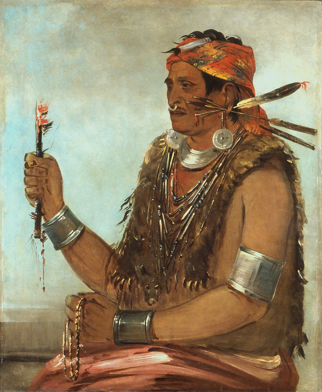 Ti-sqúat-a-way, Den åbne dør, kendt som profeten, bror til Tecumseh af George Catlin