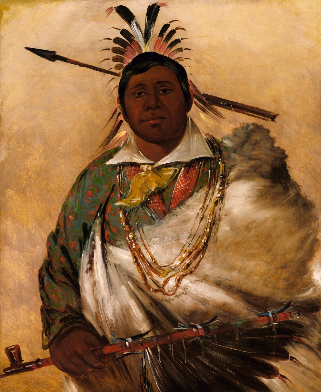 Téh-ke-néh-kee, Black Coat, en høvding af George Catlin
