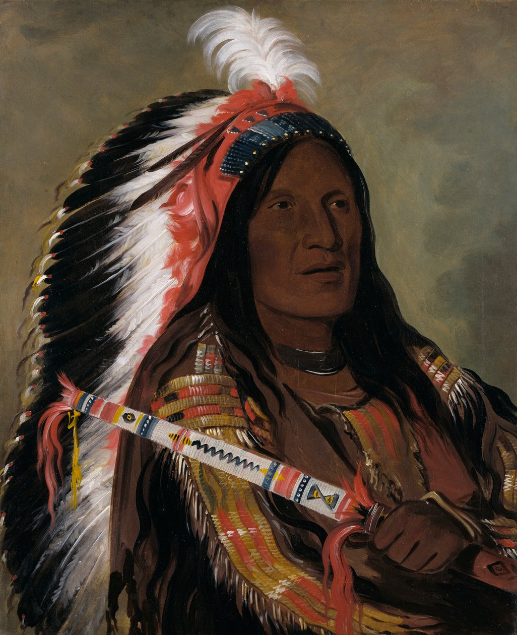Táh-téck-a-da-háir, Steep Wind, en modig mand fra Bad Arrow Points Band af George Catlin