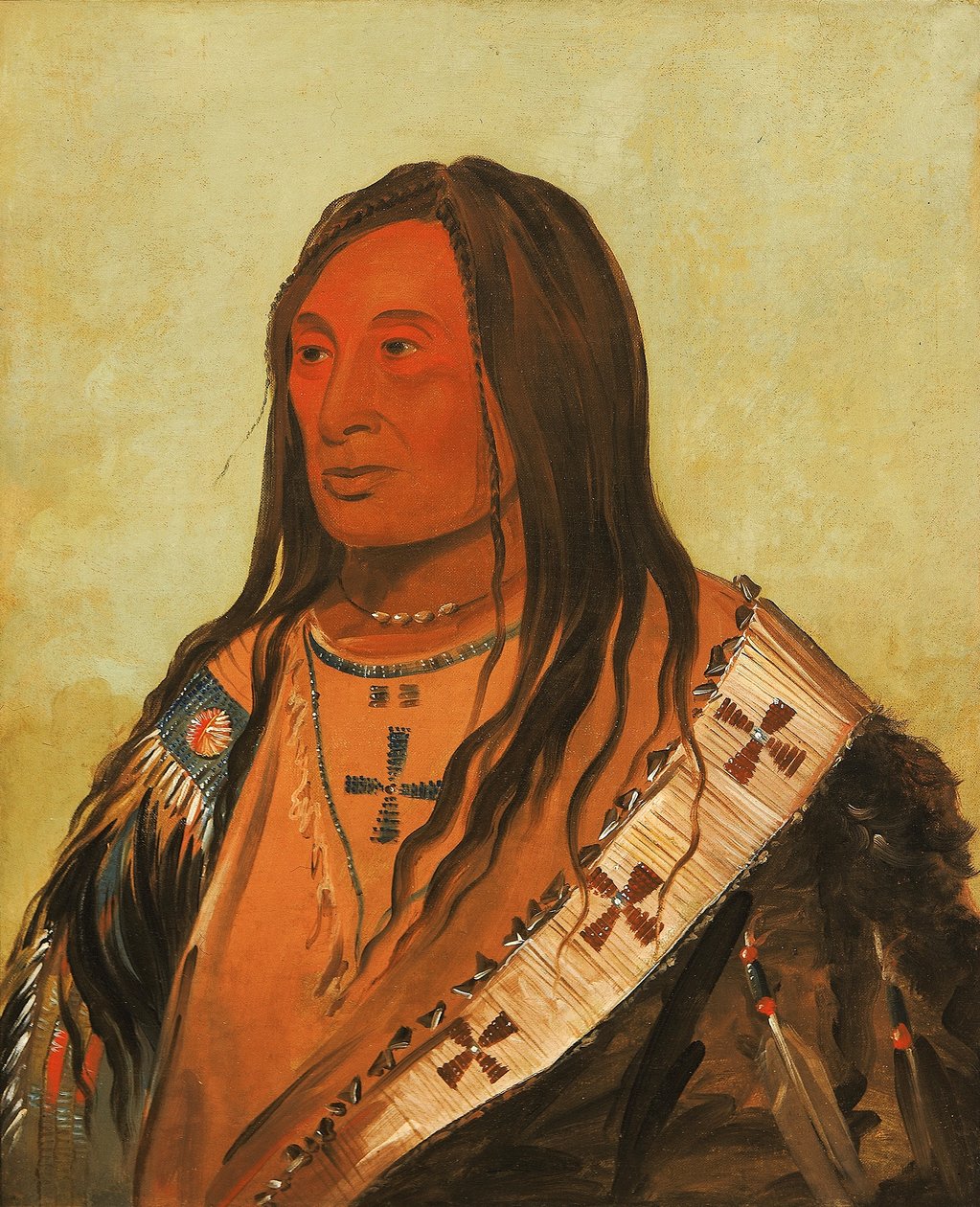 Táh-zee-keh-dá-cha, flænset mave, en fremtrædende tapperhed af George Catlin