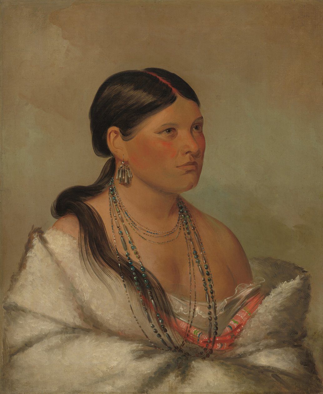 Den kvindelige ørn - Shawano af George Catlin