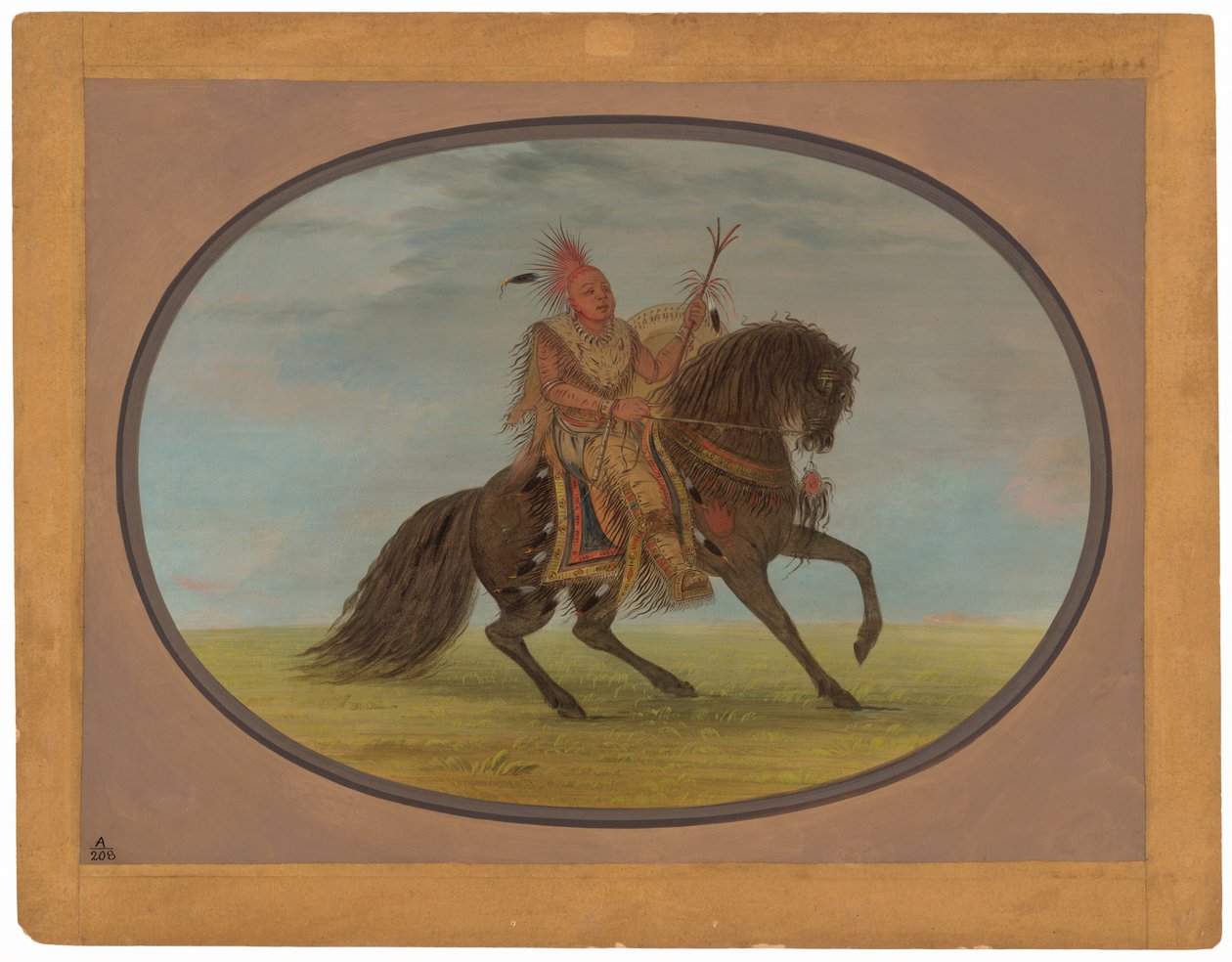 Den løbende ræv på en fin hest - Saukie af George Catlin
