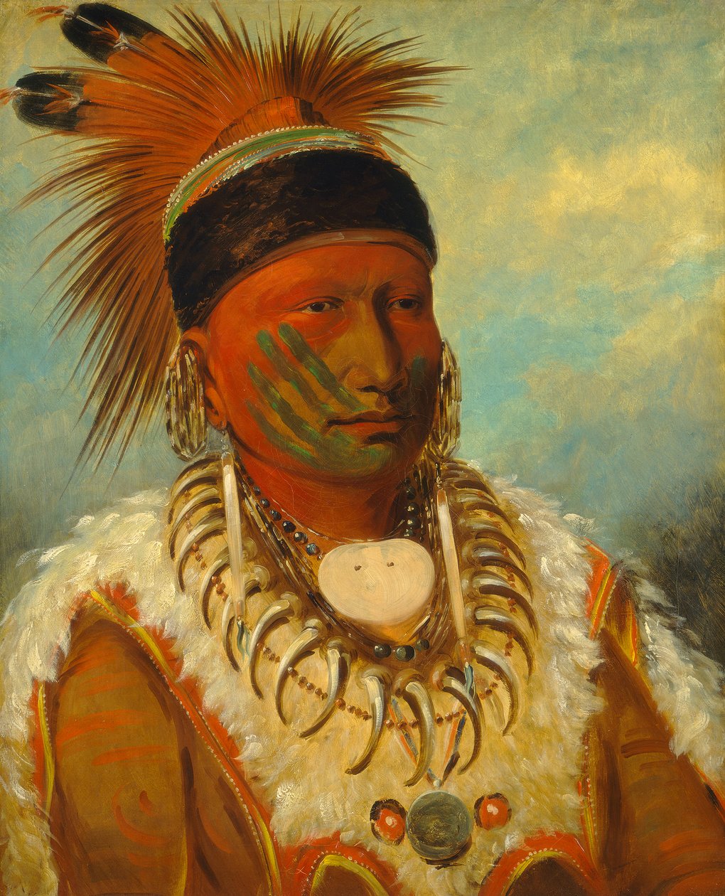 Den hvide sky, chef for Iowas af George Catlin