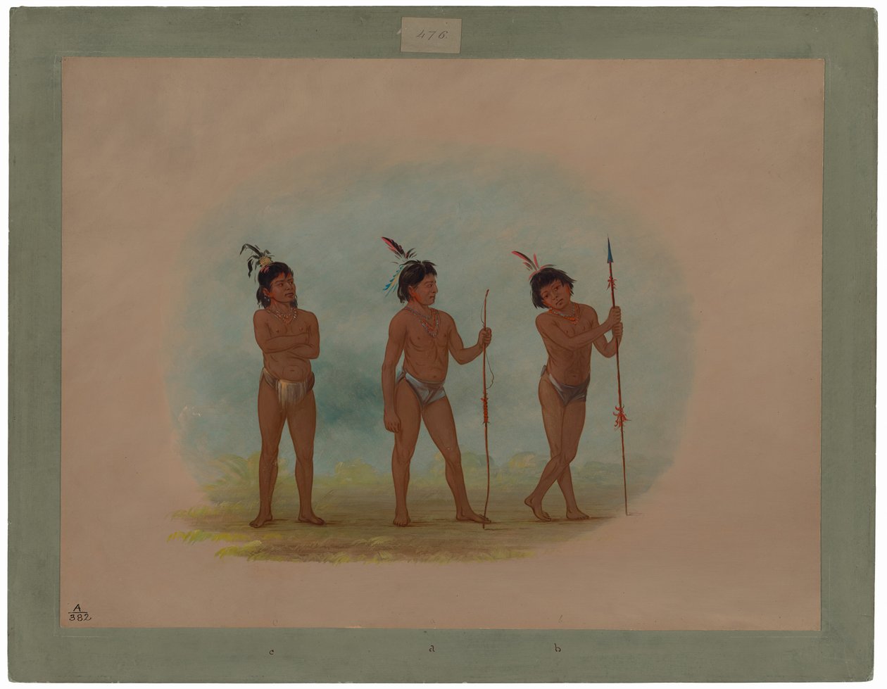 Tre Auca-børn af George Catlin