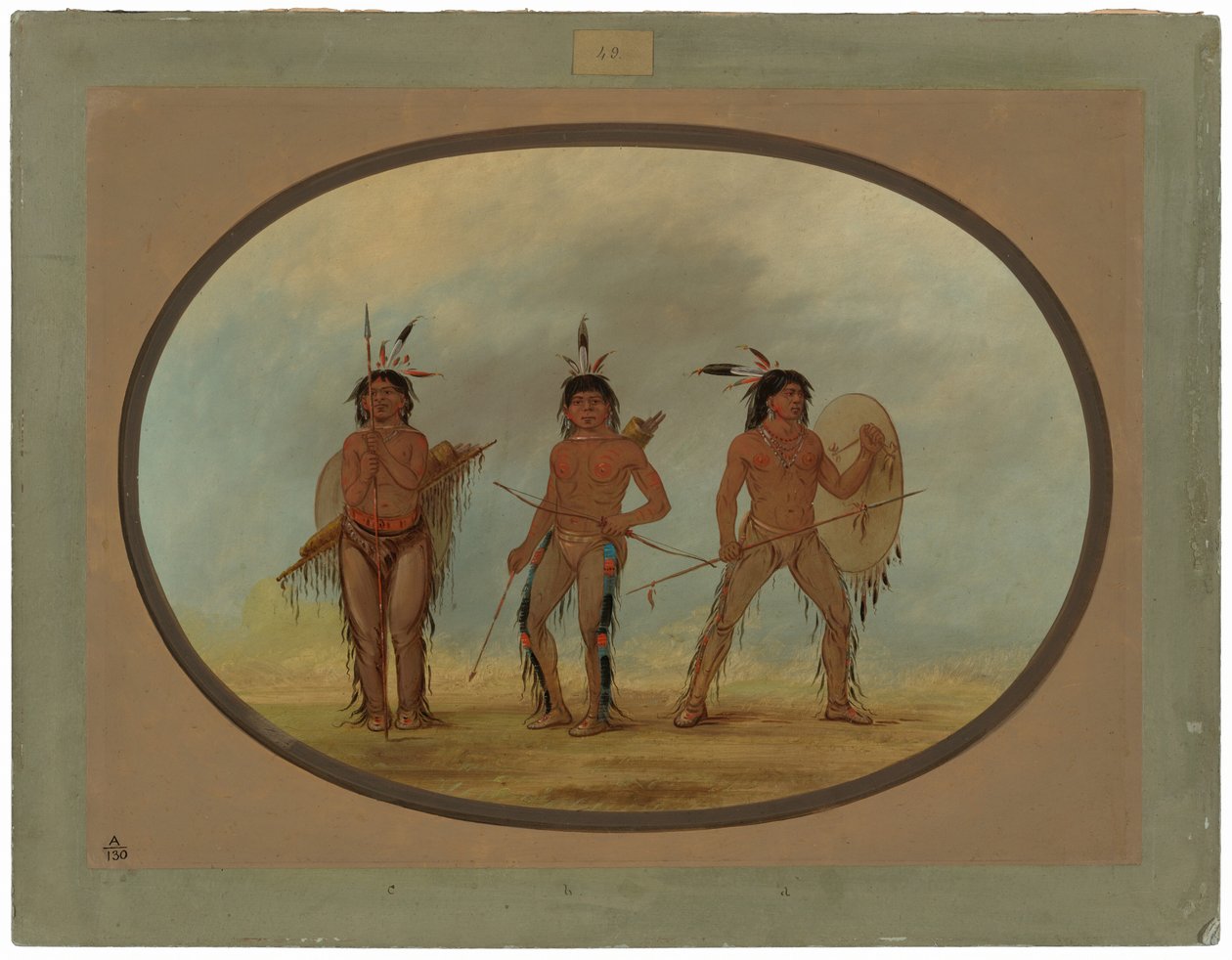 Tre Cheyenne-krigere af George Catlin