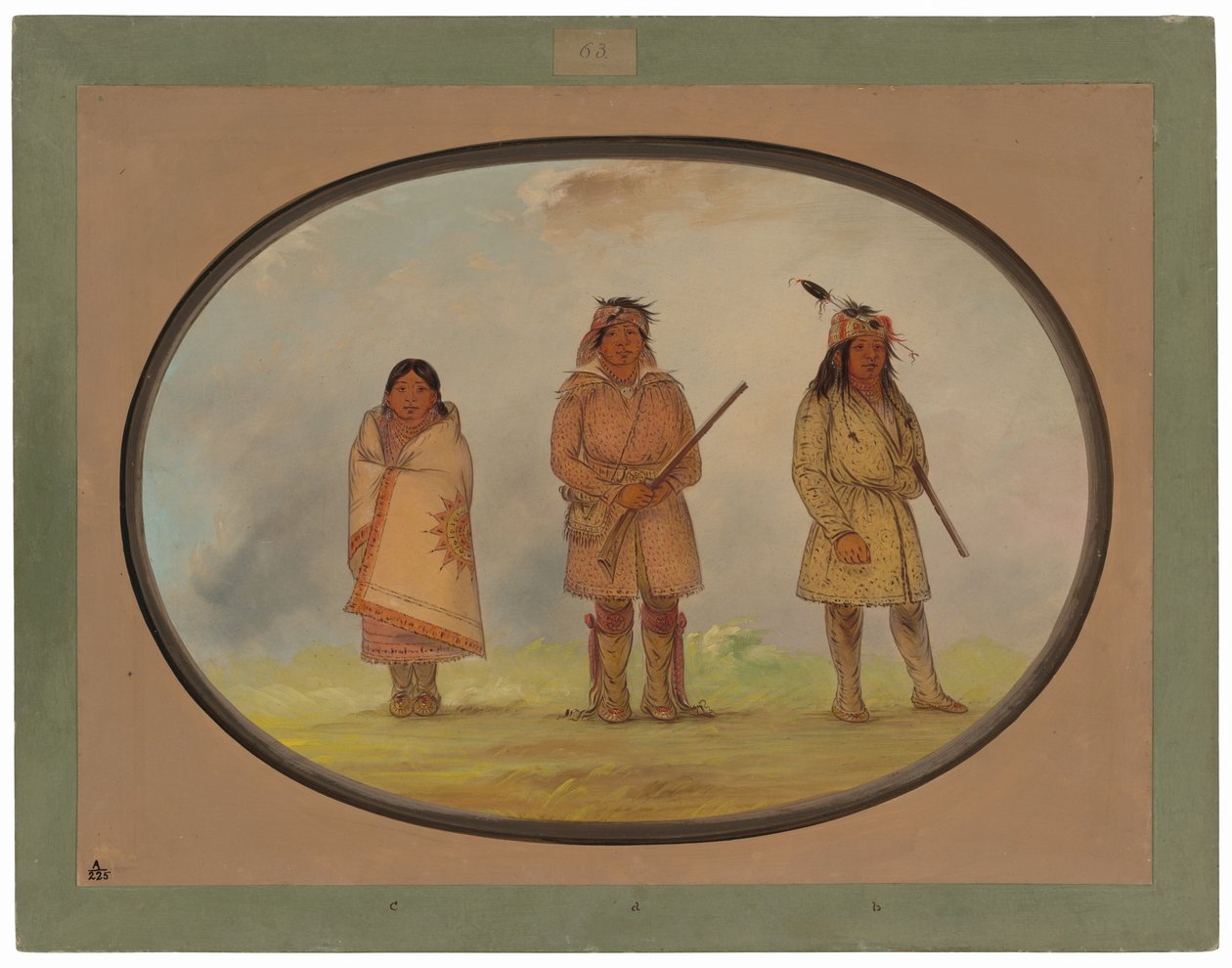 Tre Delaware-indianere af George Catlin