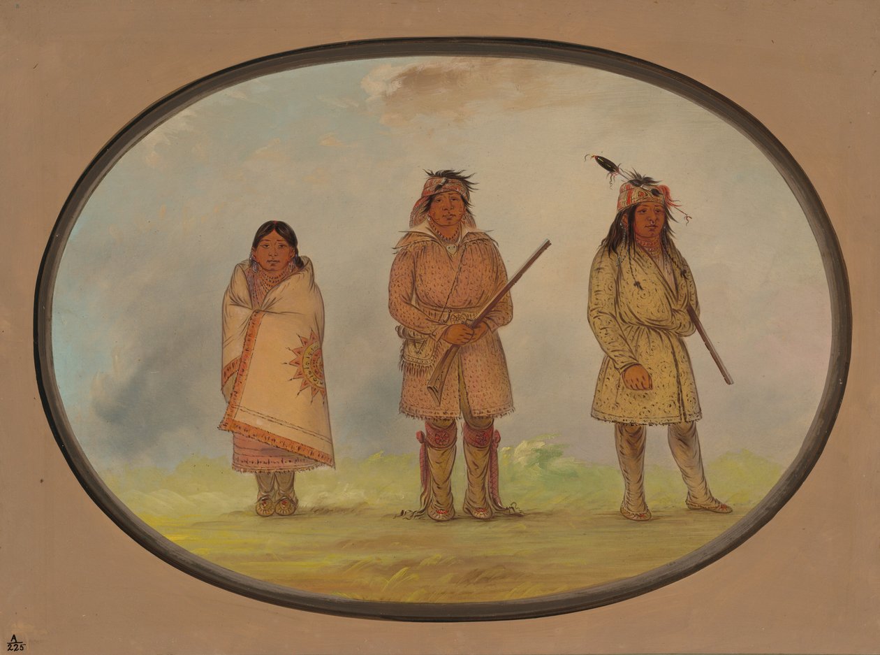 Tre Delaware-indianere, 18611869. af George Catlin