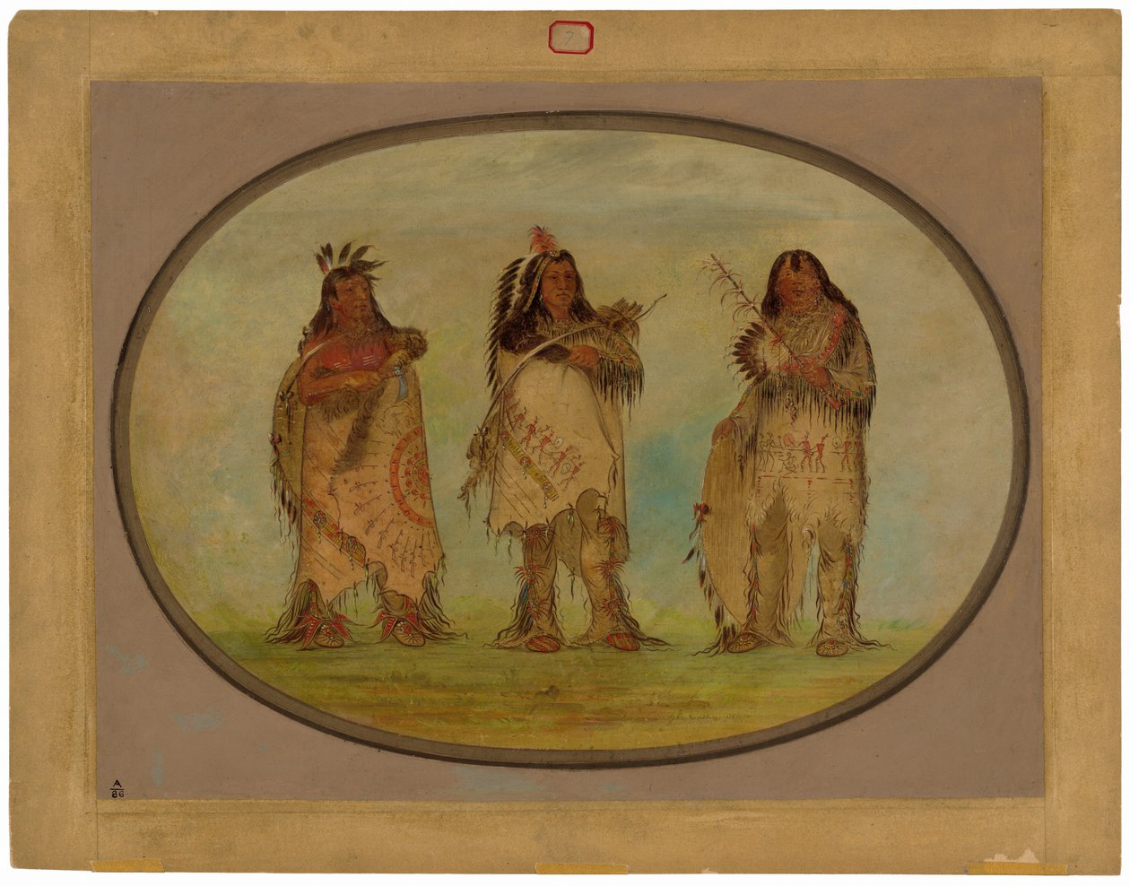 Tre fornemme krigere af Sioux-stammen af George Catlin