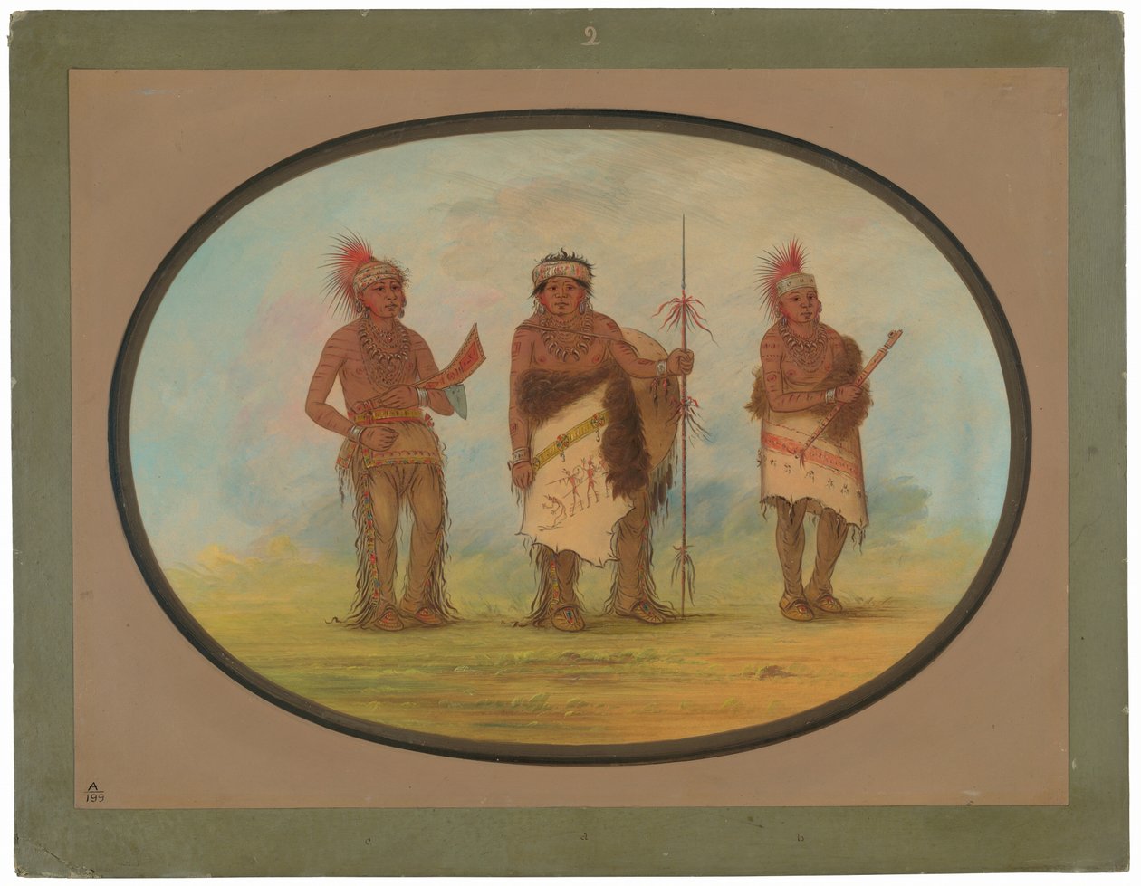 Tre Iowa-indianere af George Catlin