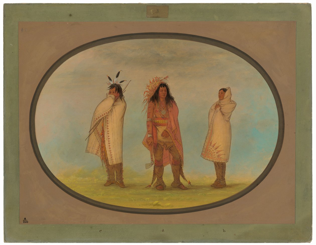 Tre irokesiske indianere af George Catlin