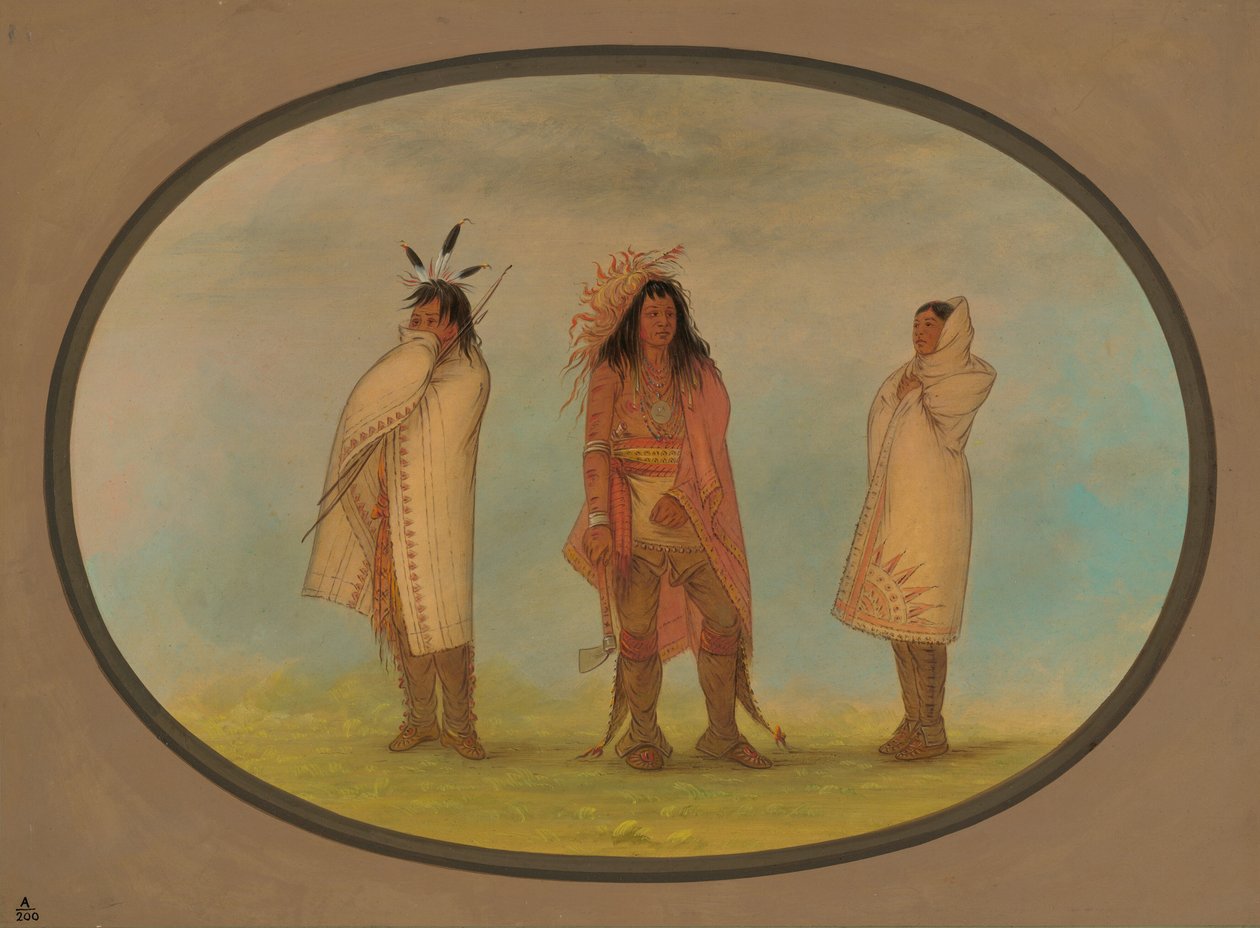 Tre Iroquois-indianere, 18611869. af George Catlin