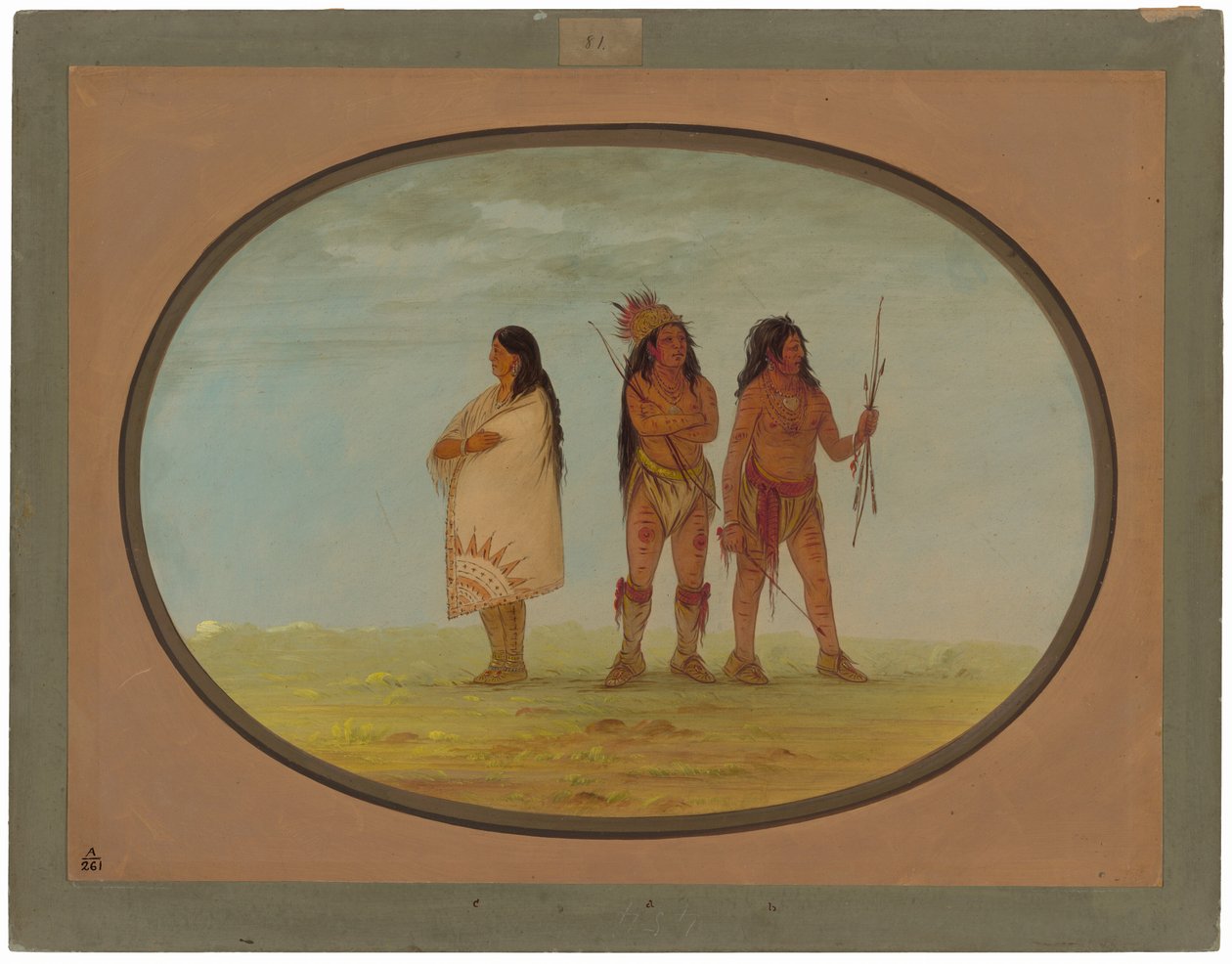 Tre Navajo-indianere af George Catlin