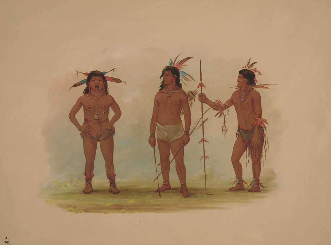 Tre Omagua-mænd, 18541869. af George Catlin