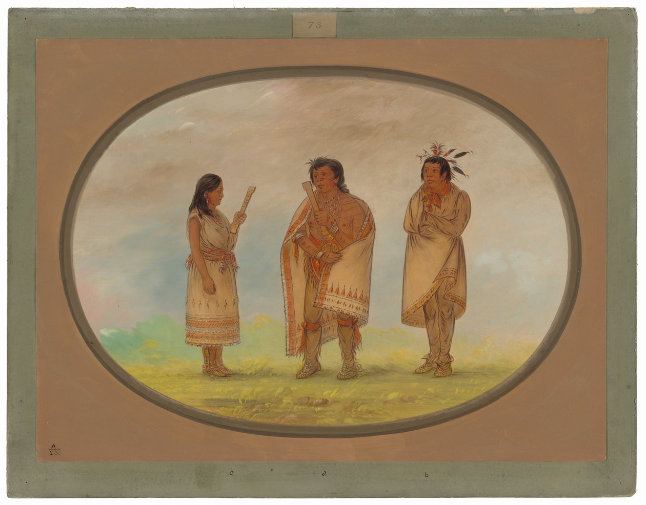 Tre Potawatomi-indianere af George Catlin