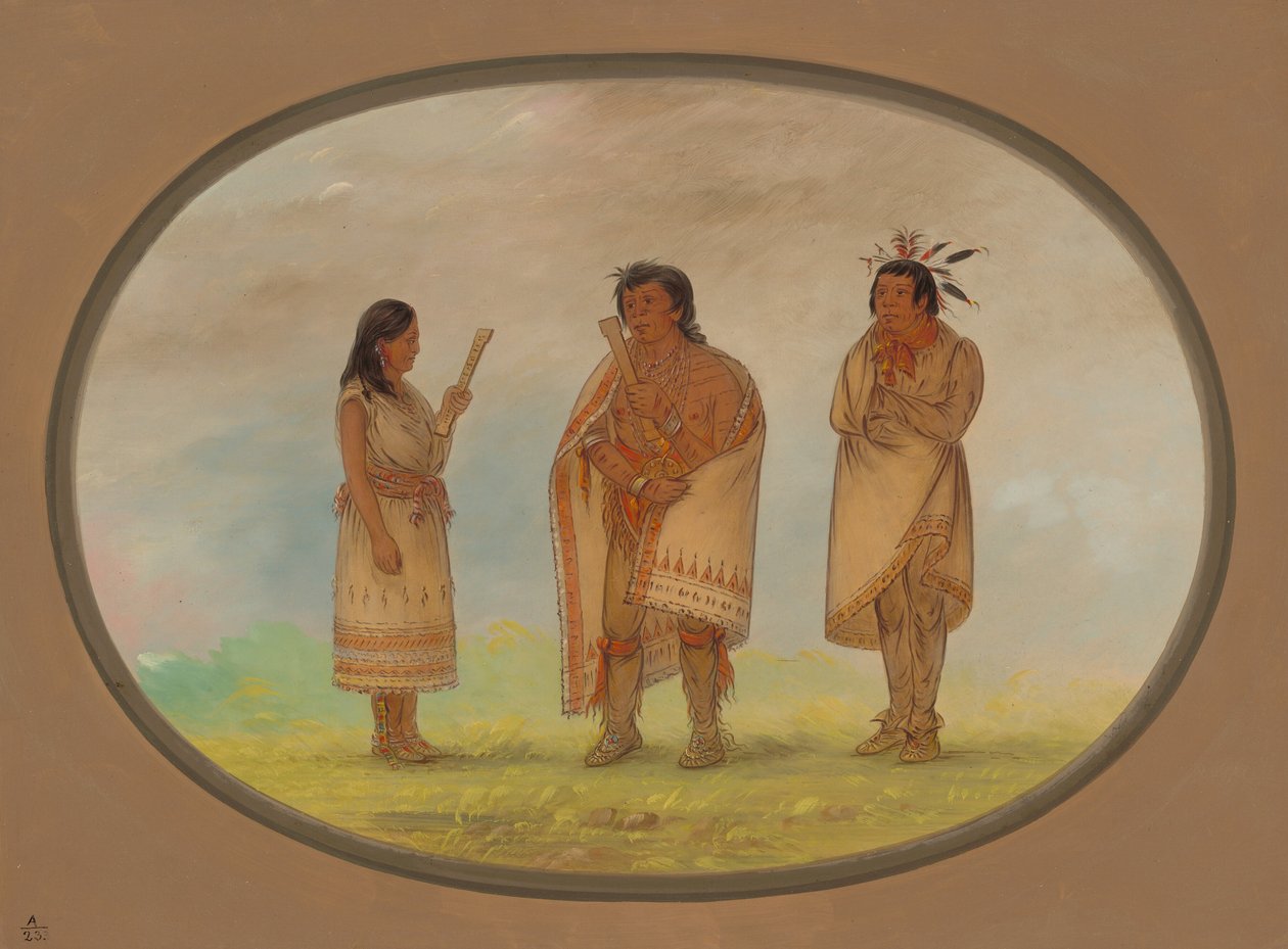 Tre Pottawatomie-indianere, 18611869. af George Catlin