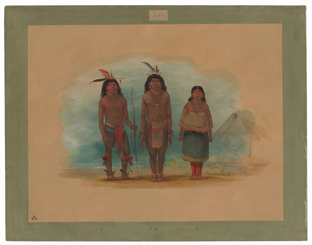 Tre Taruma-indianere af George Catlin