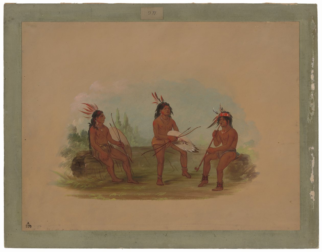 Tre unge Chinook-mænd af George Catlin