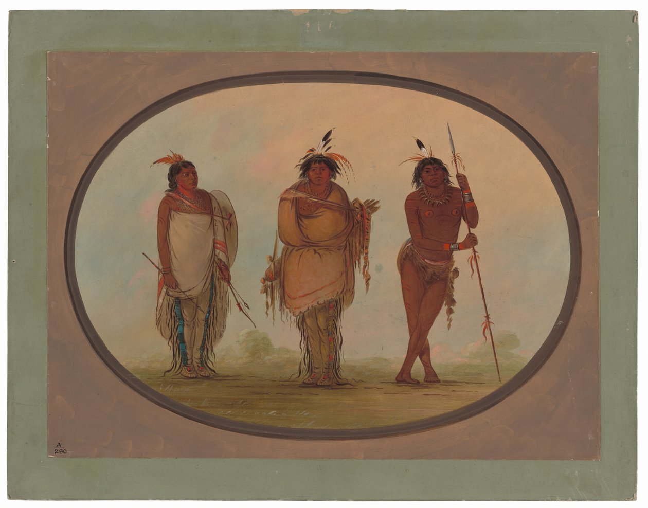 Tre Yumaya-indianere af George Catlin