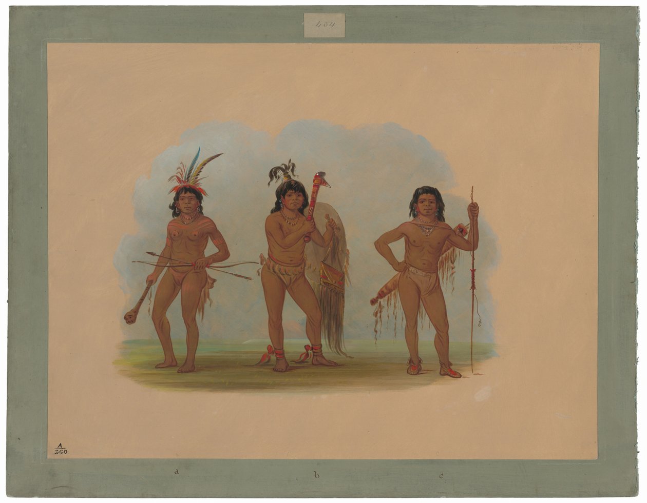 Tre Zurumati-indianere af George Catlin