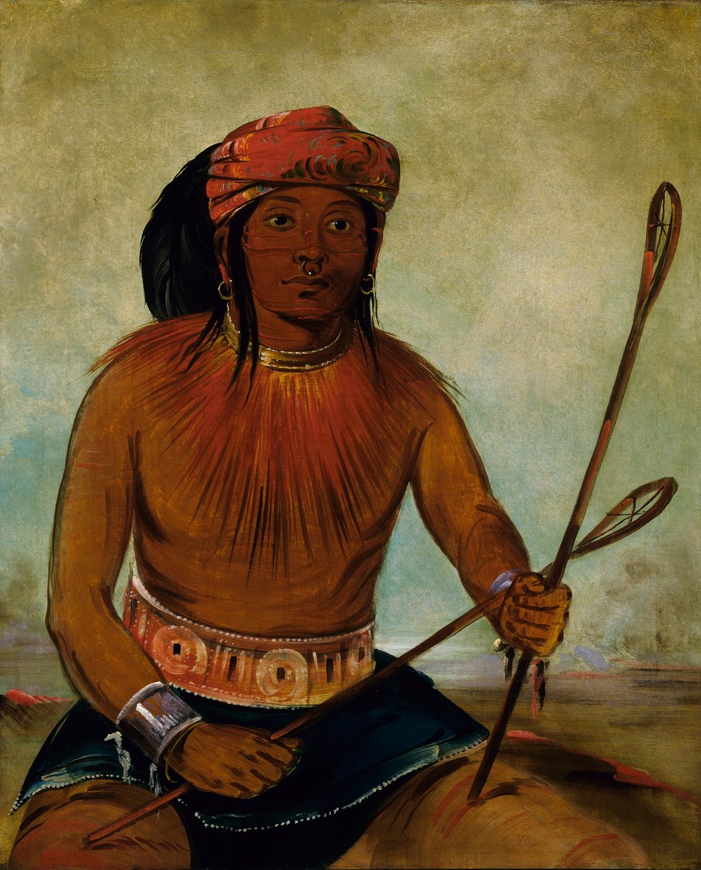 Tul-lock-chísh-ko, drikker saften fra stenen af George Catlin