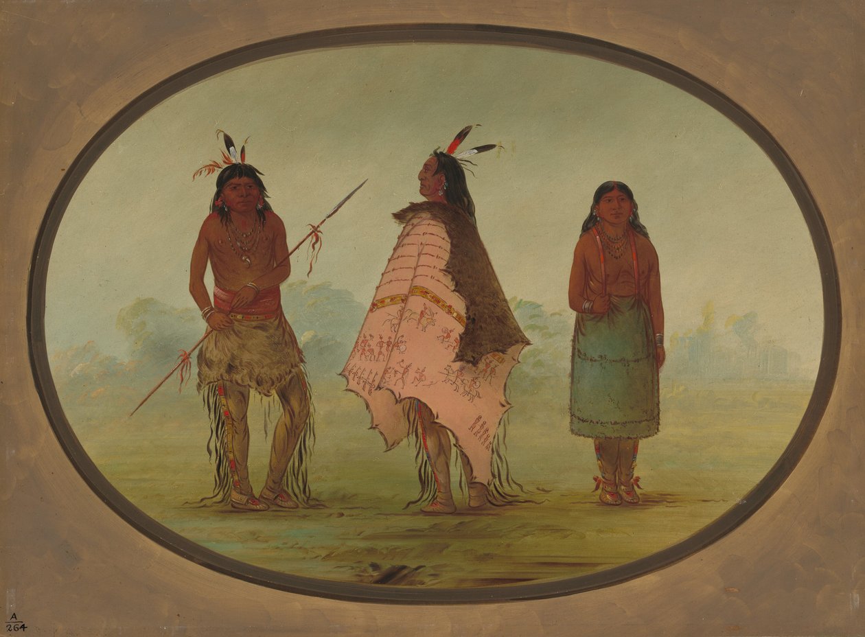 To Apachee Warriors and a Woman, 18551869. af George Catlin