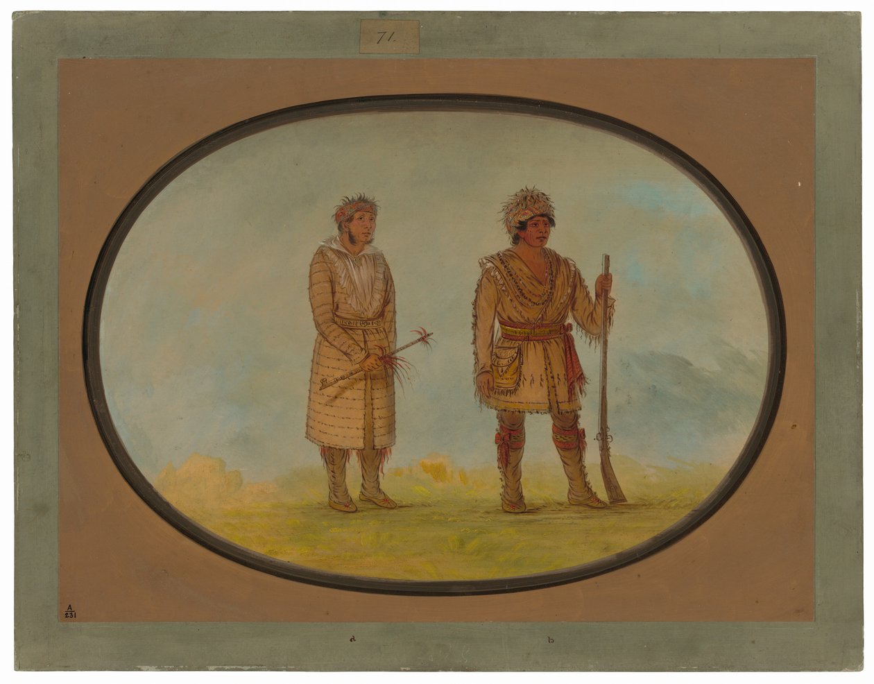 To Cherokee Chiefs af George Catlin