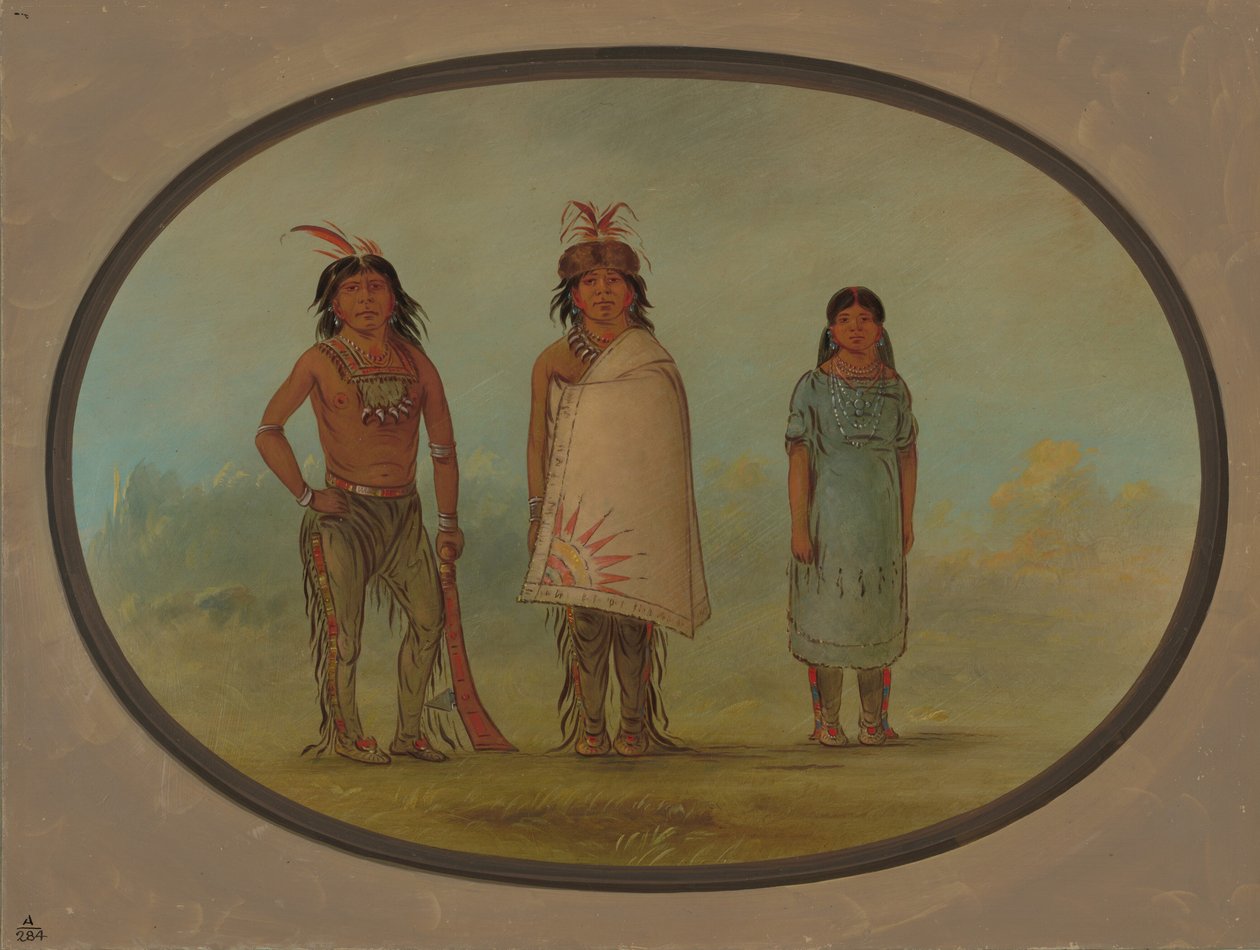 To Chippewyan Warriors and a Woman, 18551869. af George Catlin