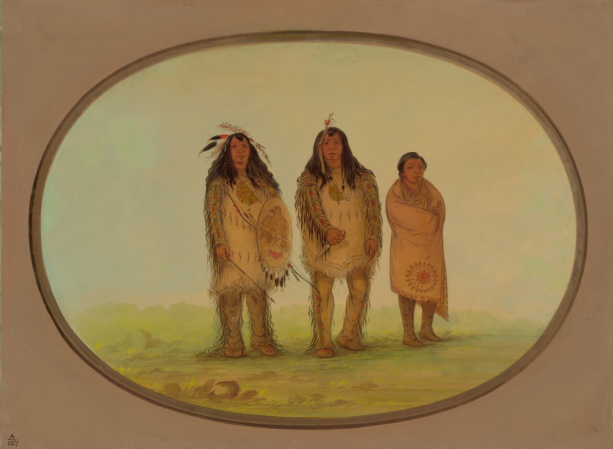 To Nezperce-krigere og en dreng, 18551869. af George Catlin