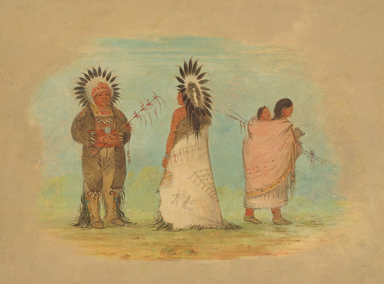 To Ottoe-høvdinge og en kvinde, 18611869. af George Catlin