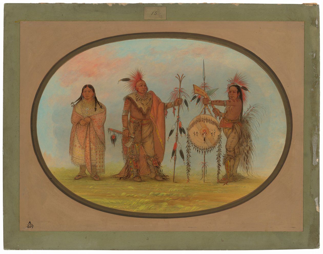 To Saukie Chiefs og en kvinde af George Catlin