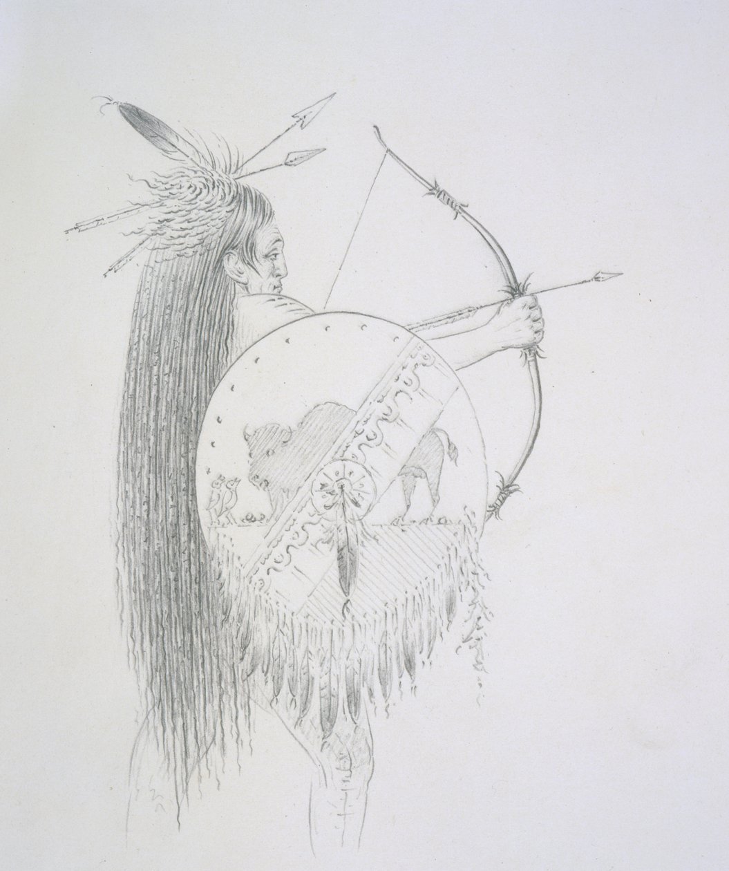 Un-ka-ka Ha-hon-she-kaw (De lange fingernegle) 1852 af George Catlin