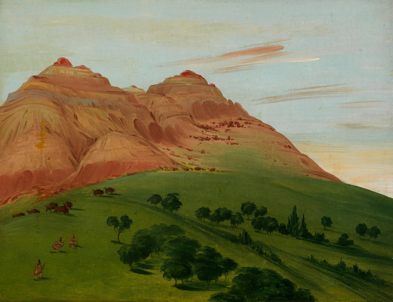 Udsigt i Grand Detour, 1900 Miles over St. Louis, 1832. af George Catlin
