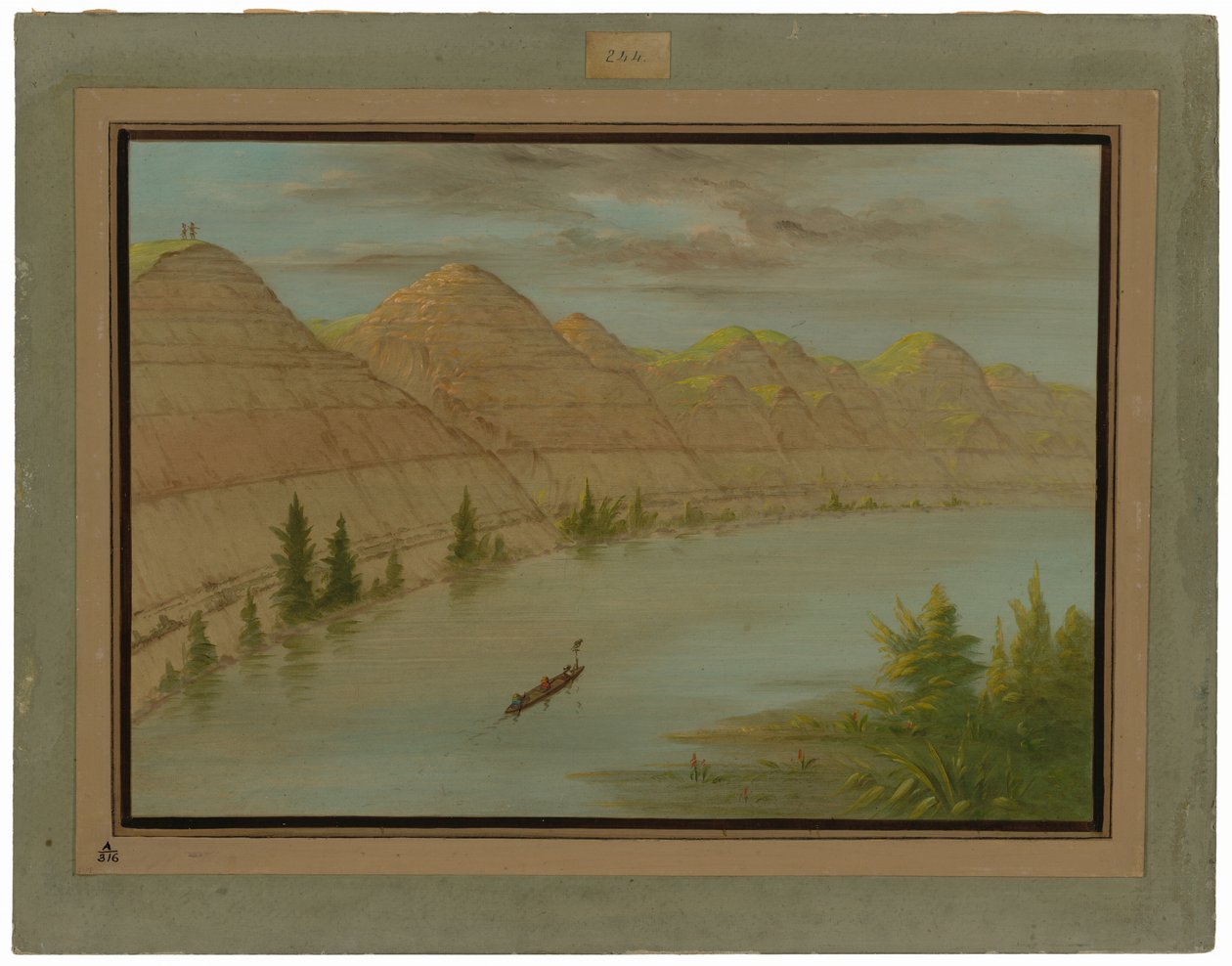 Udsigt i "Grand Detour," Upper Missouri af George Catlin