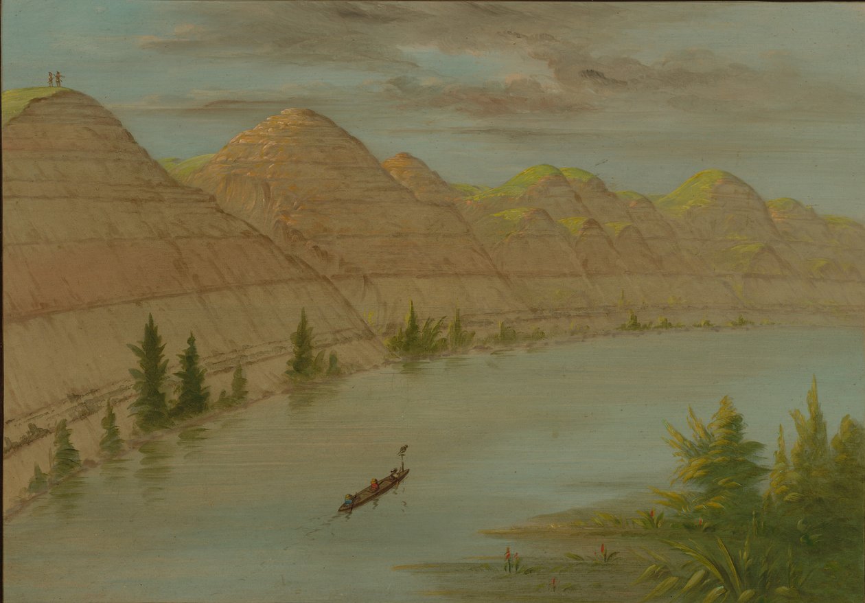 Udsigt i Grand Detour, Upper Missouri, 18611869. af George Catlin