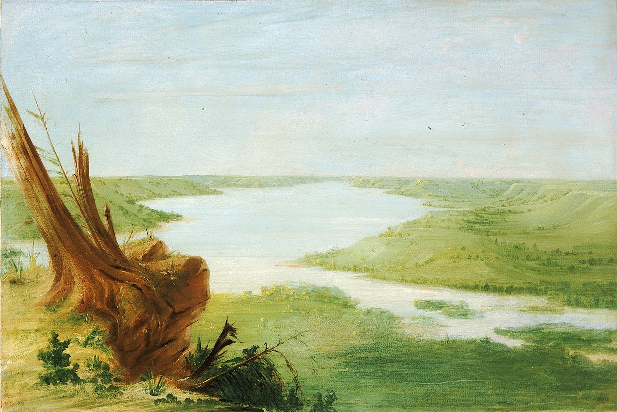 Udsigt over Lake St. Croix, Upper Mississippi, 1835-1836. af George Catlin