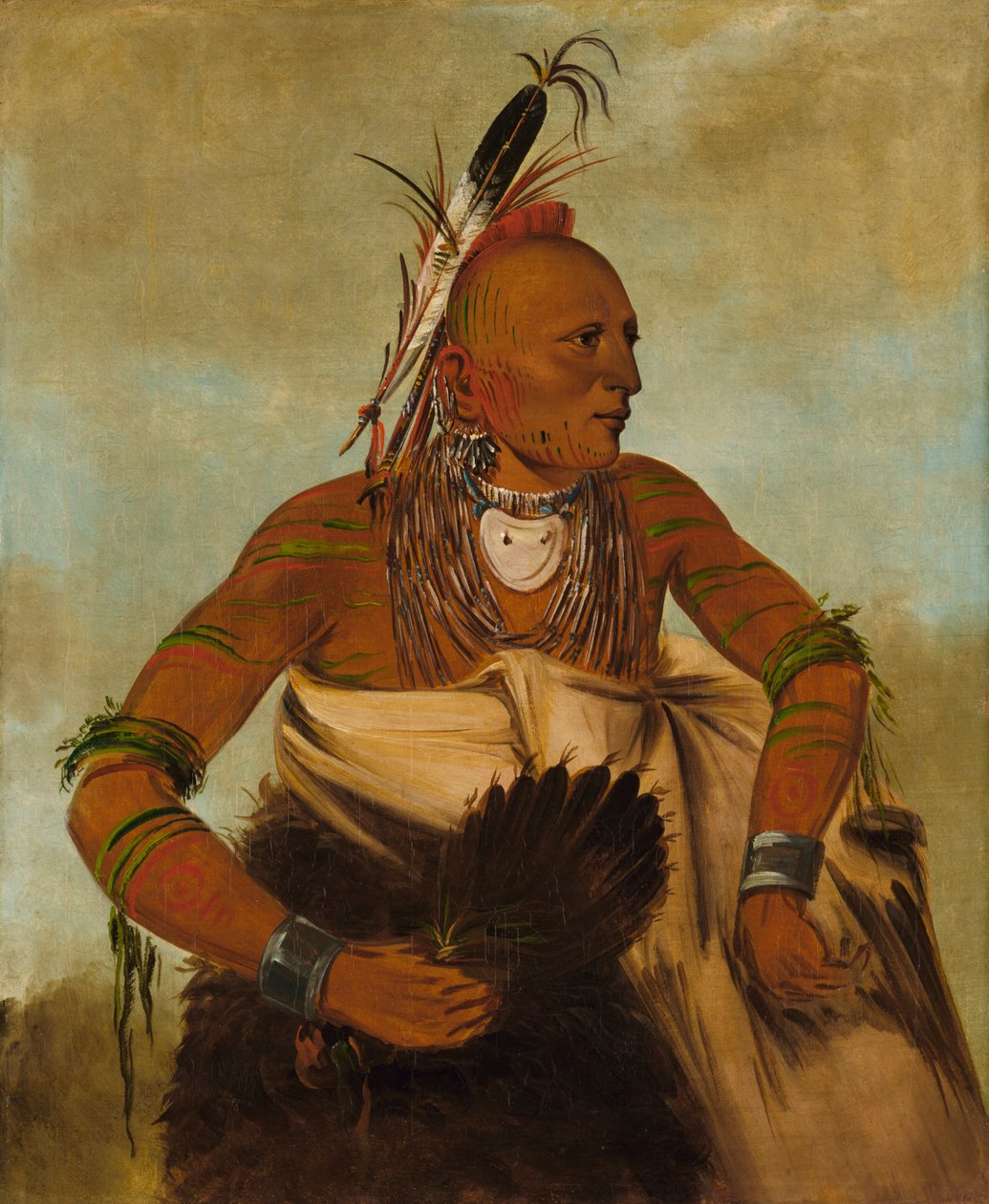 Wa-ho-béck-ee, en smuk modig, 1834. af George Catlin