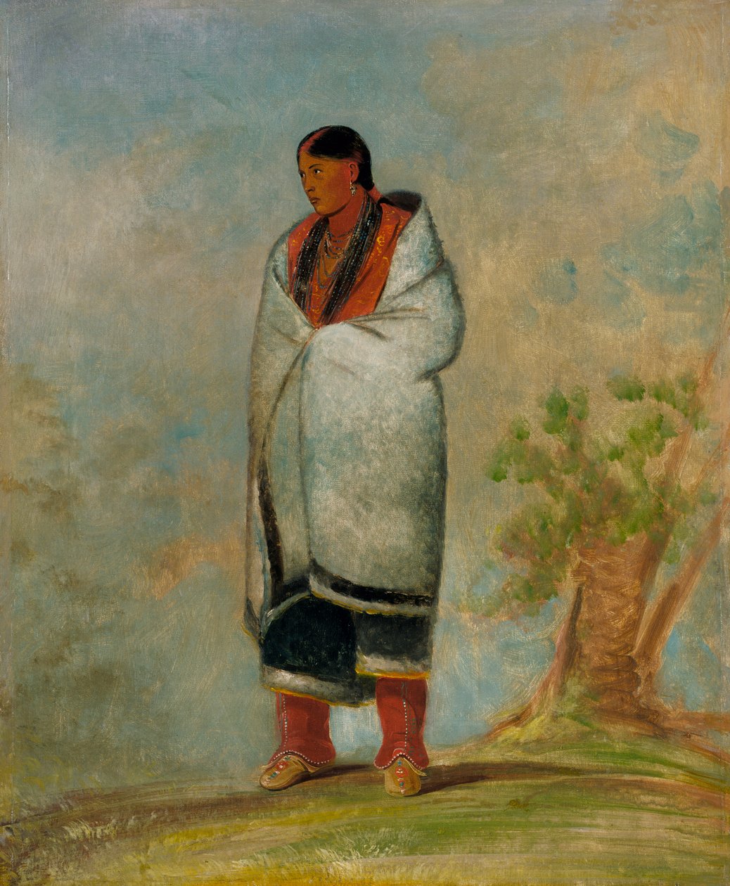 Wa-quóth-e-qua, Bukkens kone, hvalens kone, 1835. af George Catlin