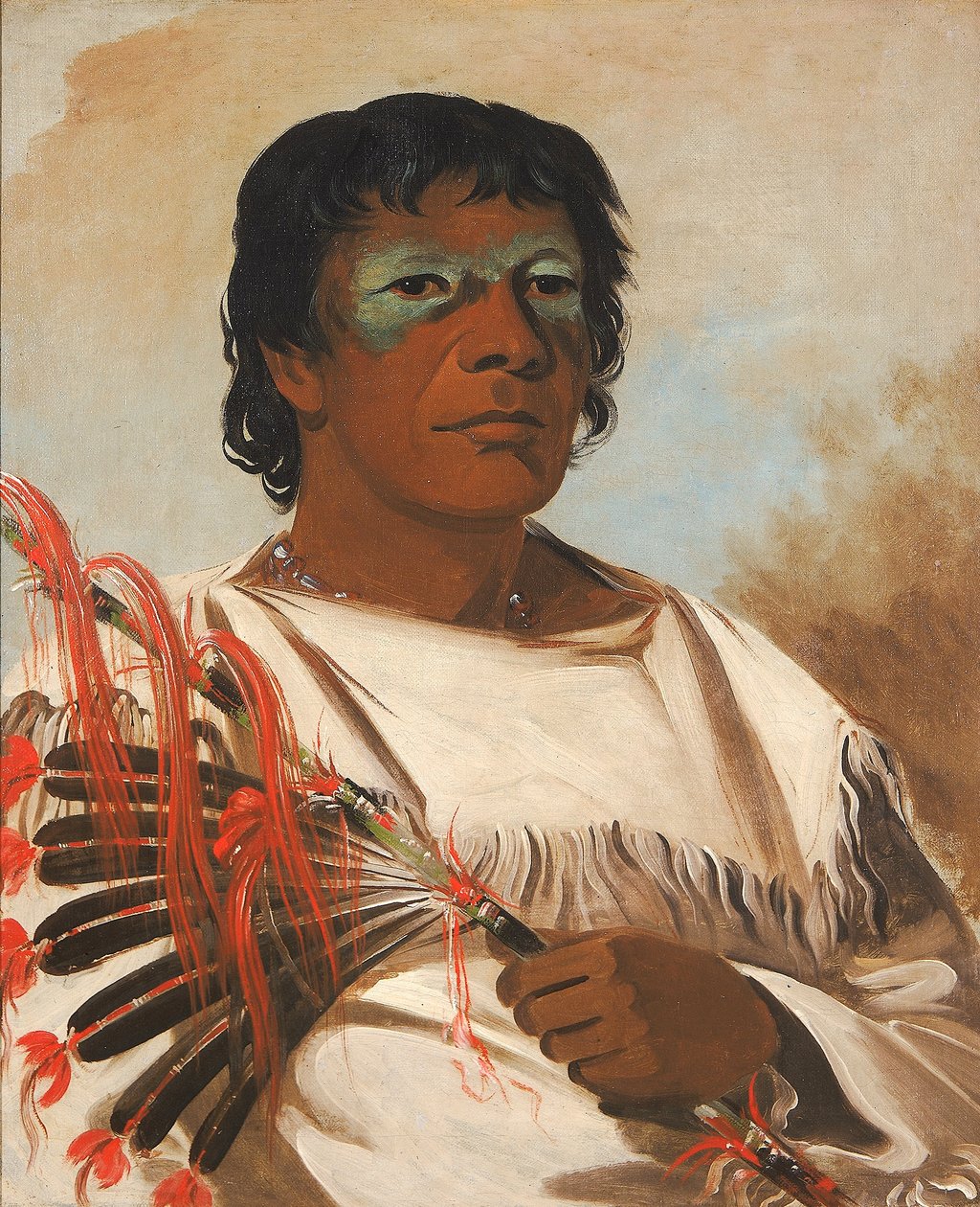 Wah-pe-kée-suck, White Cloud (kaldet profeten), rådgiver for Black Hawk af George Catlin