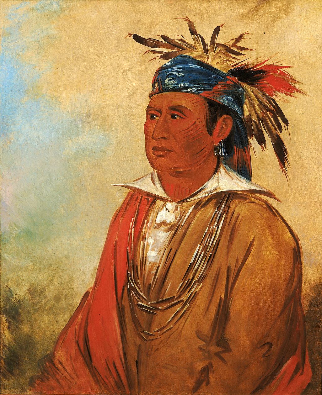 Wah-pon-jee-a, Svanen, en kriger, 1830. af George Catlin