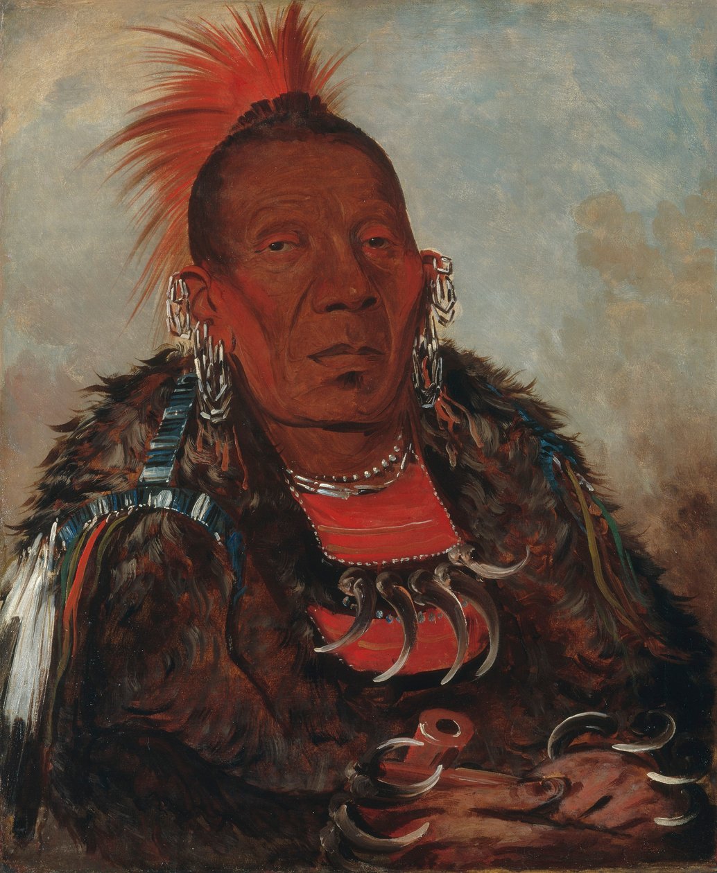 Wah-ro-née-sah, den omgivende, stammens høvding af George Catlin