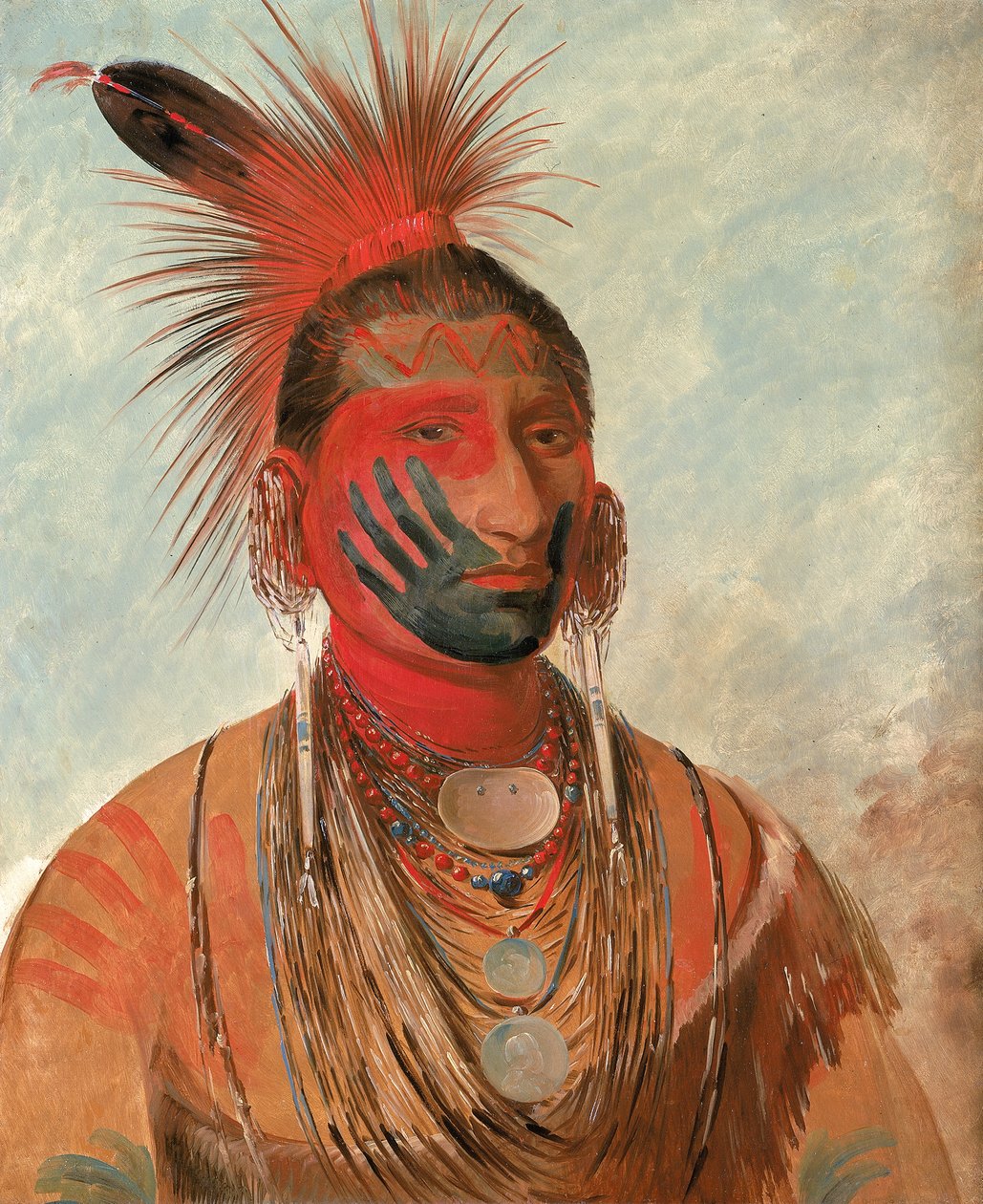 Wash-ka-mon-ya, hurtig danser, en kriger, 1844-1845. af George Catlin