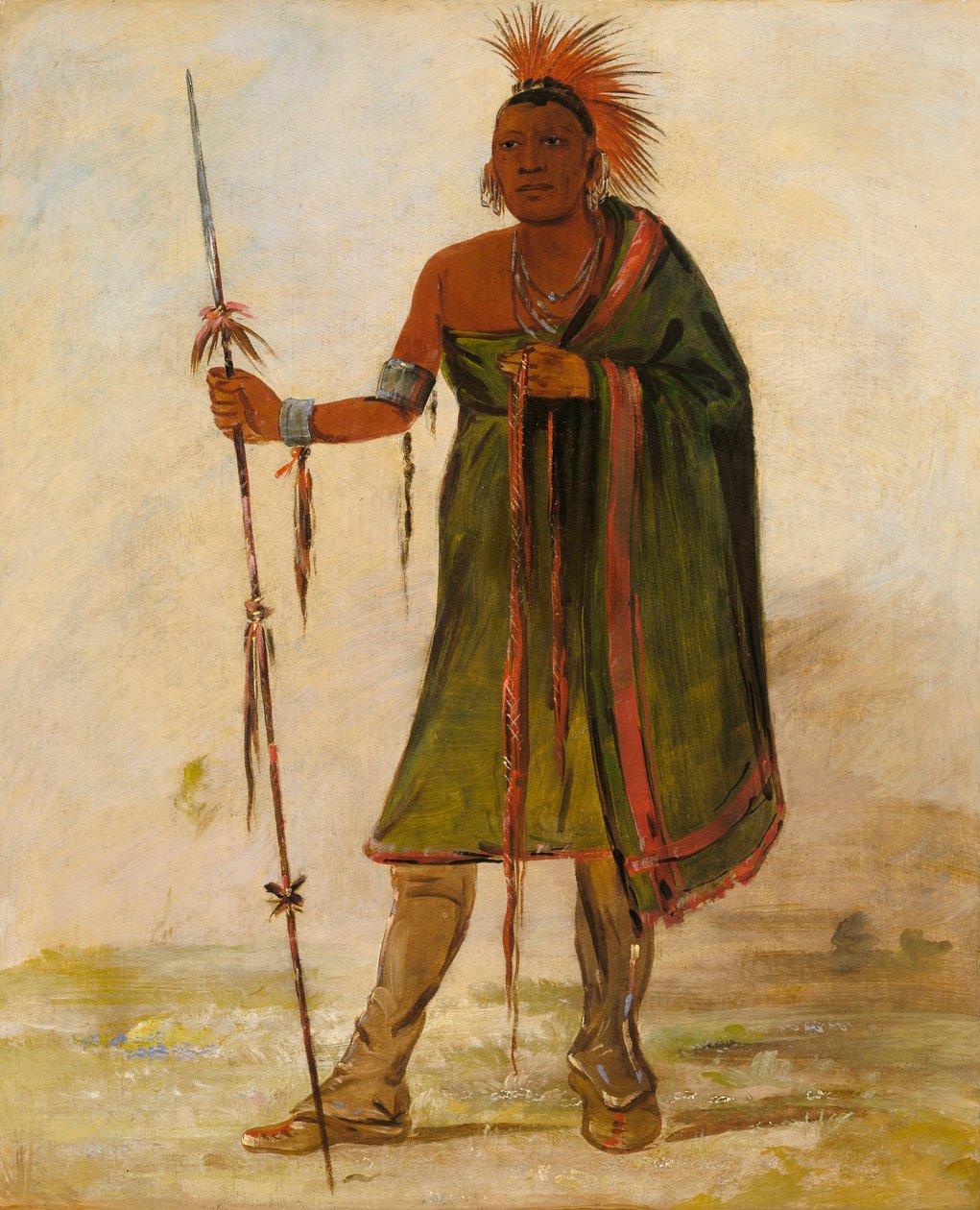 Wash-ím-pe-shee, galning, en fremtrædende kriger af George Catlin