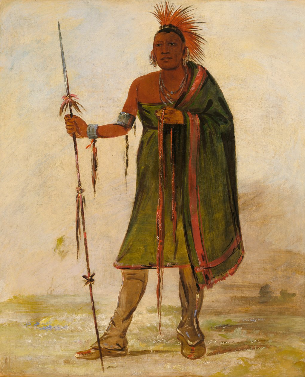 Wash-ím-pe-shee, galning, en fremtrædende kriger, 1834. af George Catlin