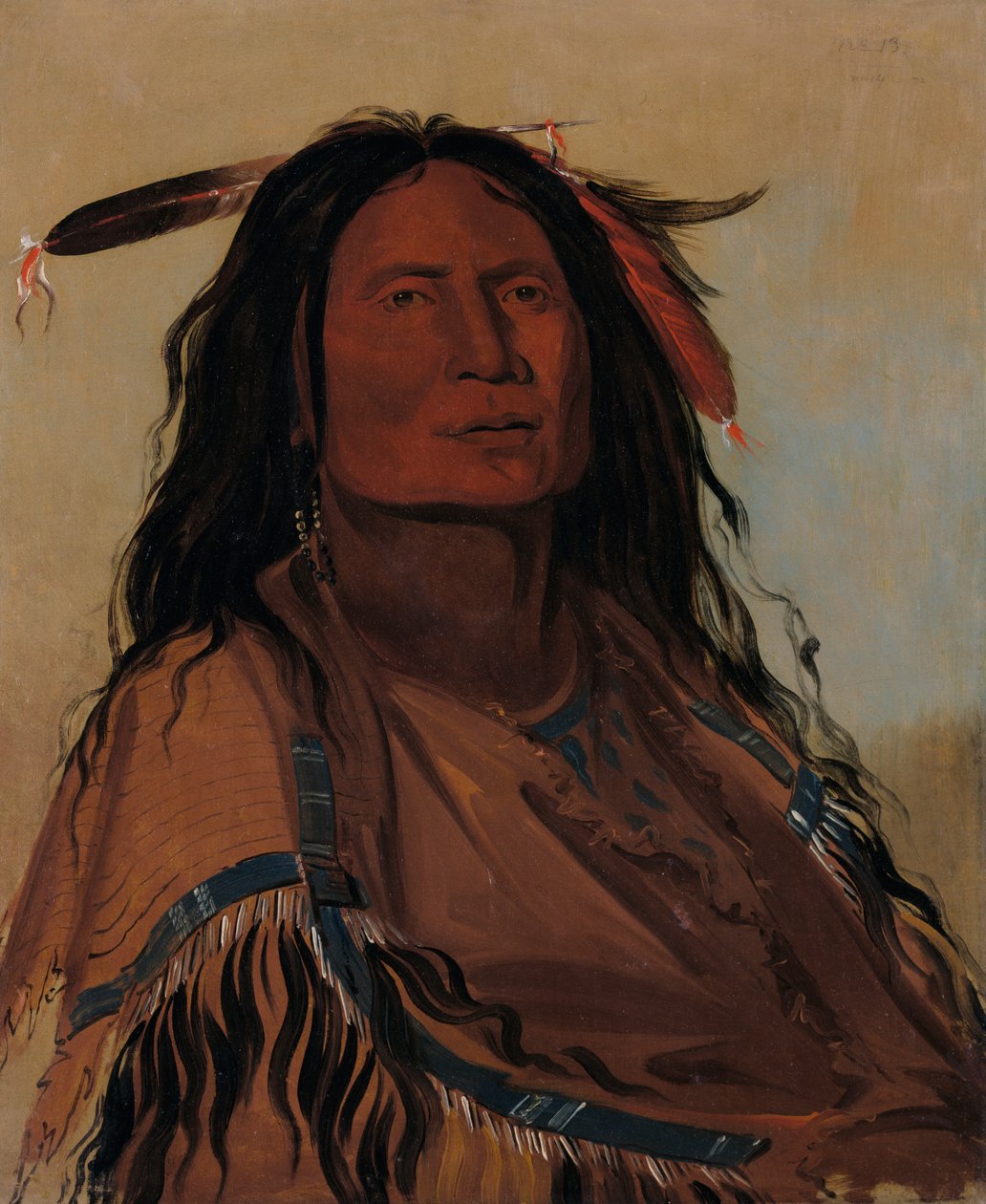 Wúk-mi-ser, Corn, a Miniconjou Warrior, 1832. af George Catlin