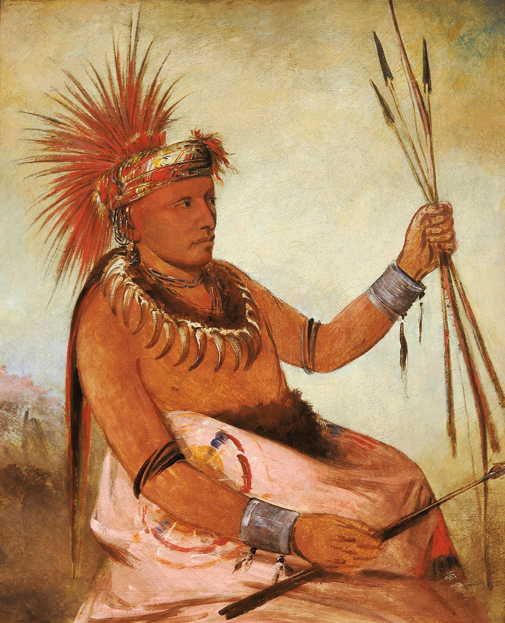 Wos-cóm-mun, travl mand, en modig, 1832. af George Catlin