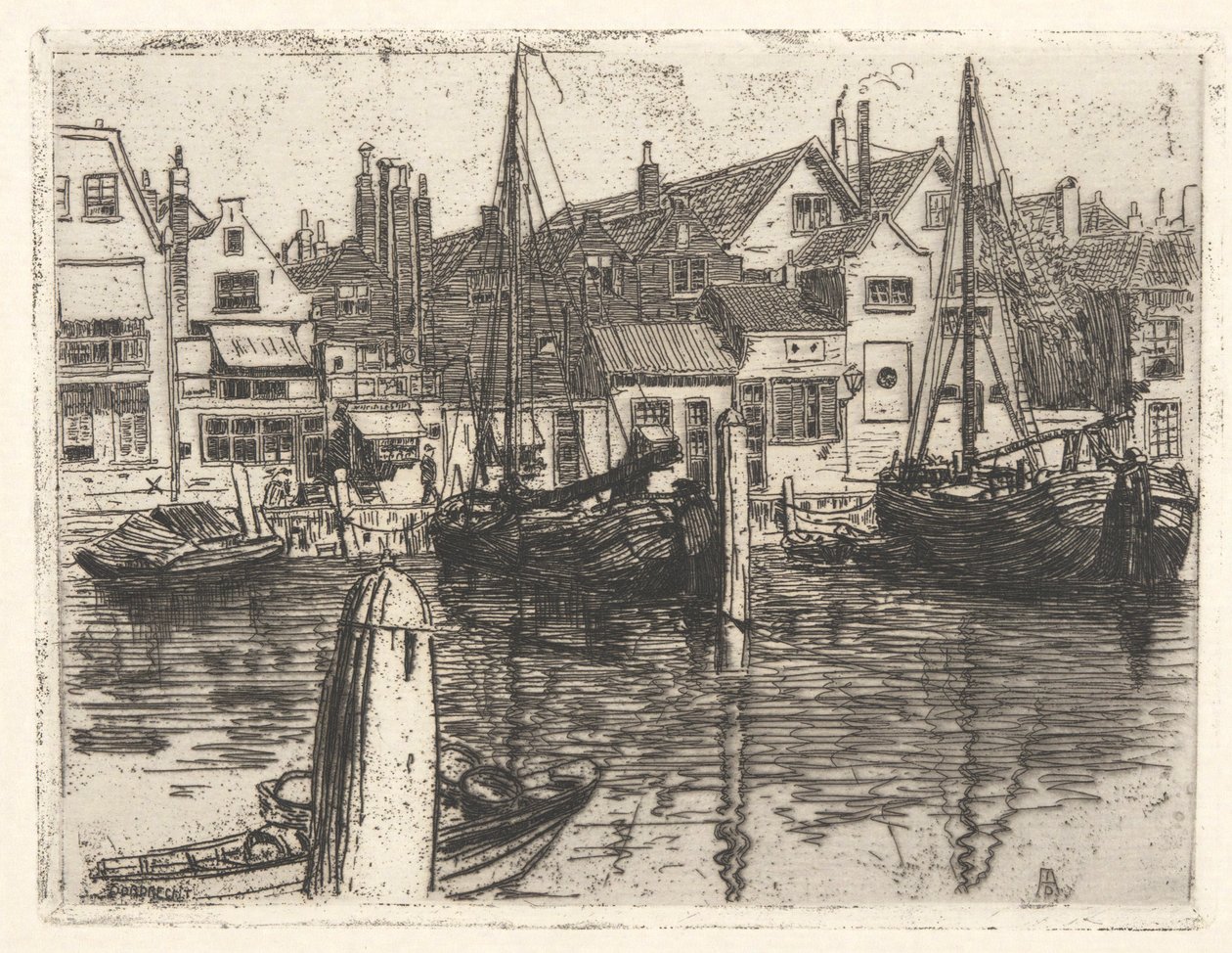 Maas i Dordrecht af George Charles Aid