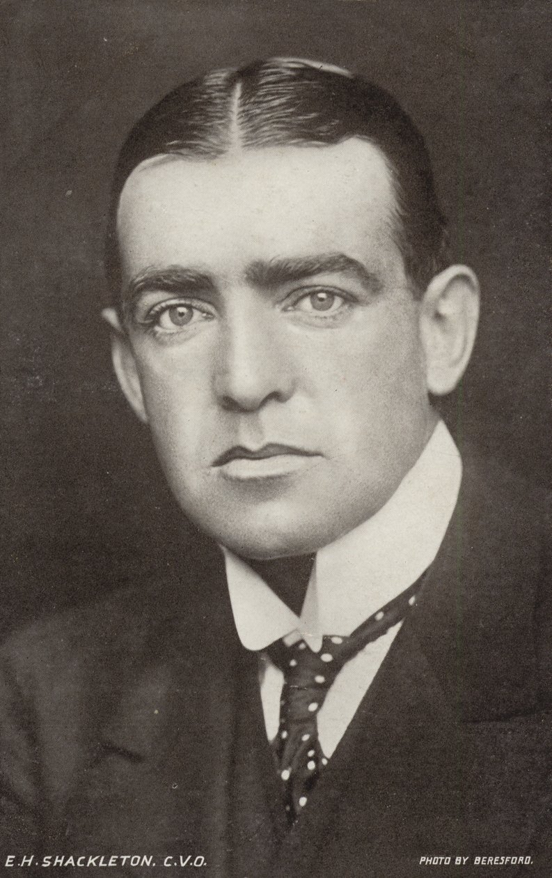 Ernest Shackleton (1874-1922), britisk antarktisk opdagelsesrejsende (s/h-foto) af George Charles Beresford