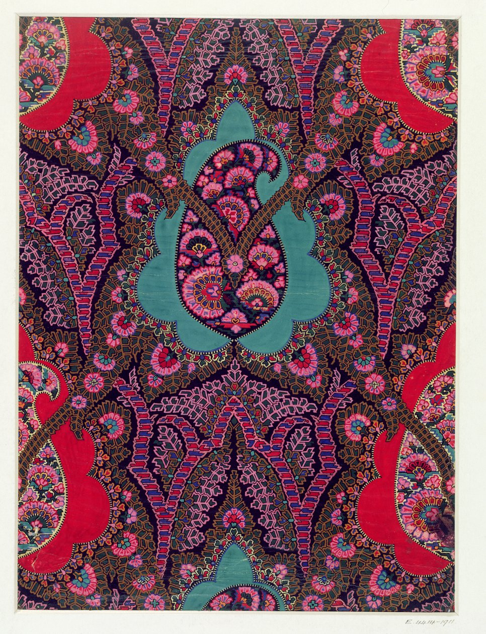 Stofdesign til Paisley sjaler, ca. 1871 af George Charles Haite